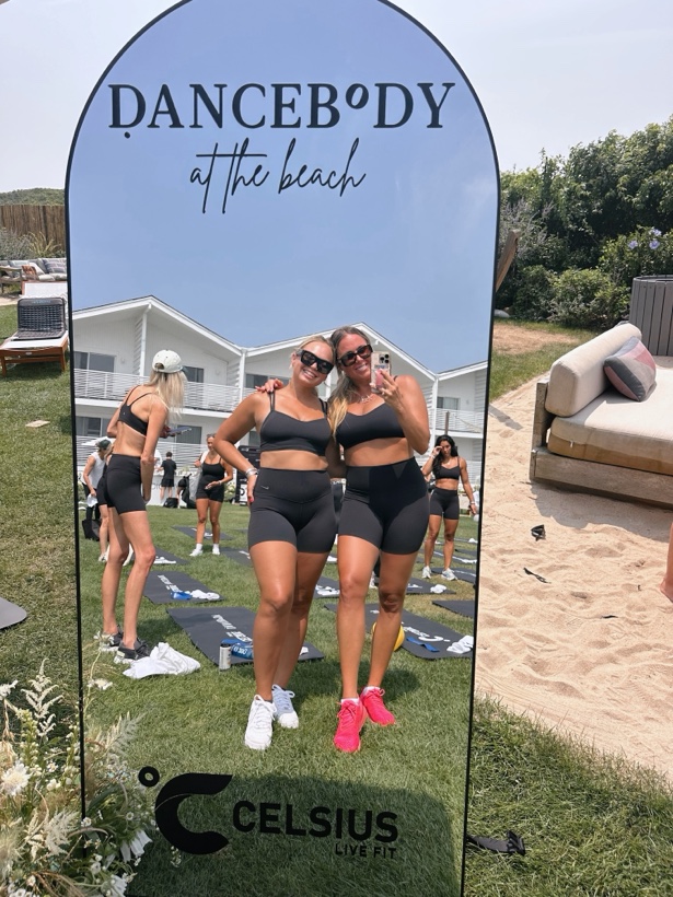 Ashleigh Malangone at a DanceBody beach event